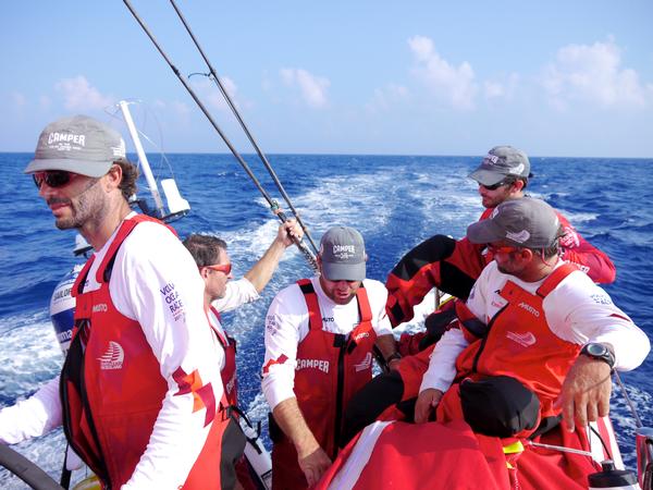 All hands on deck for a watch change on board CAMPER